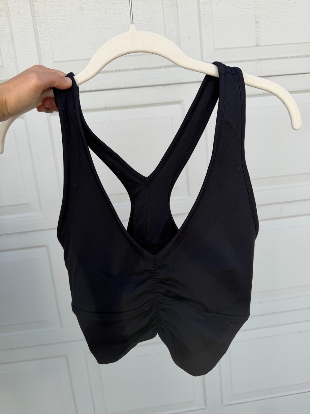 Women’s ALO Yoga Ruched Front Racerback Bralette - black